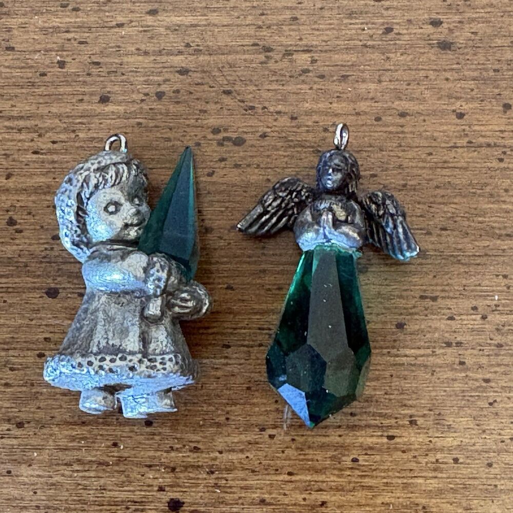 Hallmark Keepsake Ornament (2) Precious Edition Radiant Christmas Crystal Angel